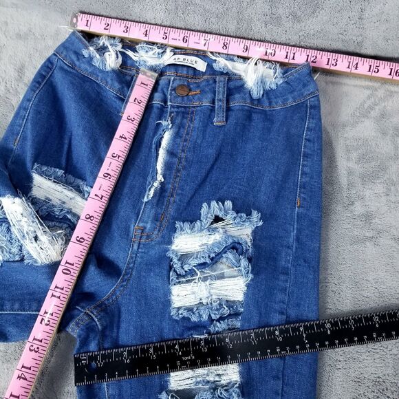 Ap Blue Jeans Women's 11 (30) Blue Distressed - Picture 4 of 12